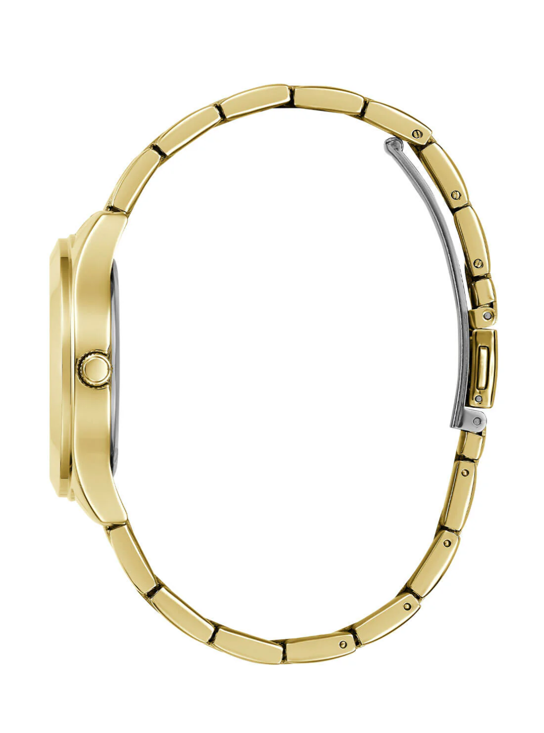 GUESS GW0675l2 Ladies Gold Tri Plaque Black Link Watch