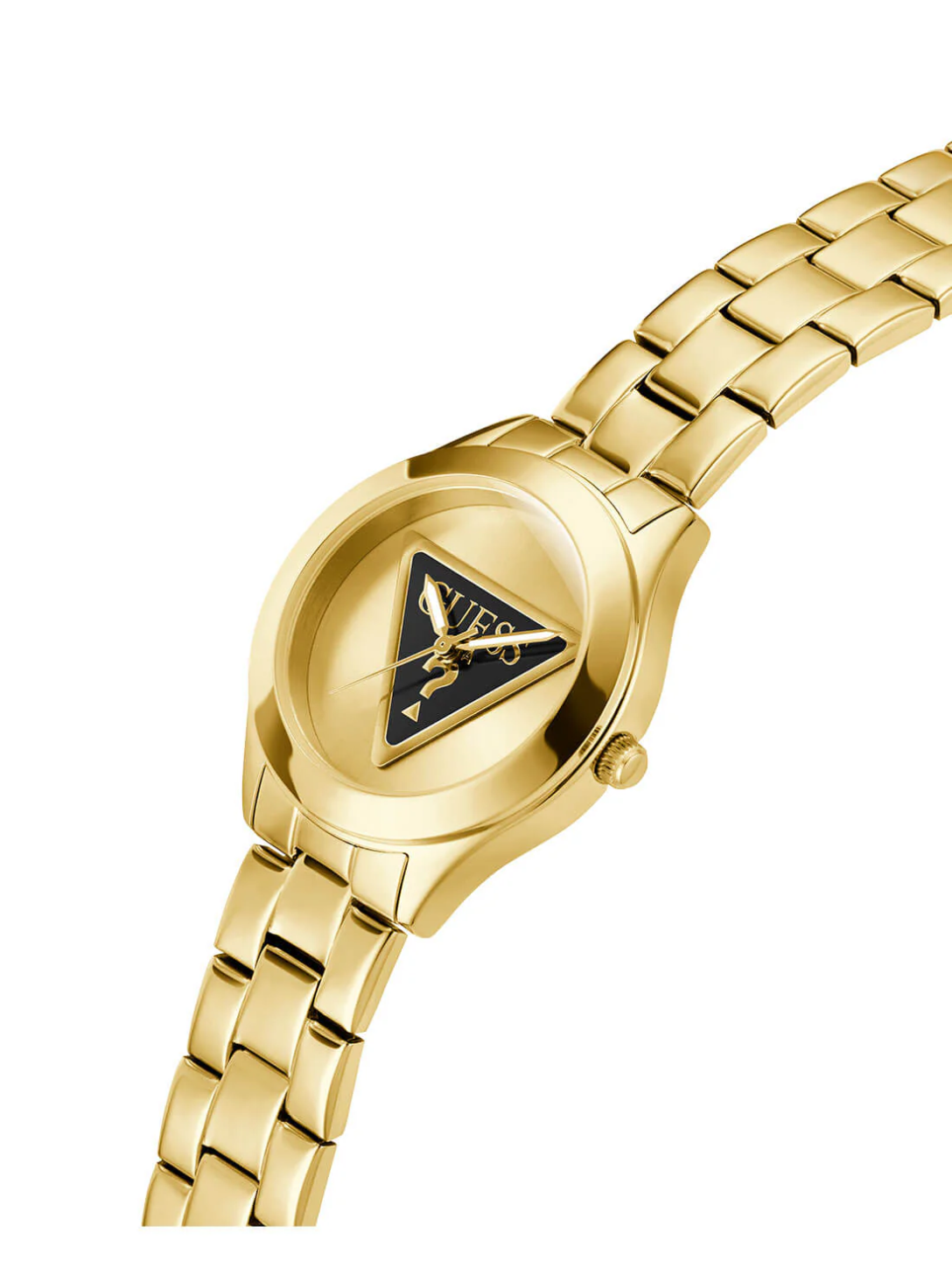 GUESS GW0675l2 Ladies Gold Tri Plaque Black Link Watch