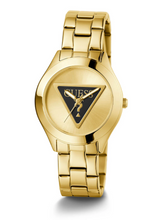 Load image into Gallery viewer, GUESS GW0675l2 Ladies Gold Tri Plaque Black Link Watch
