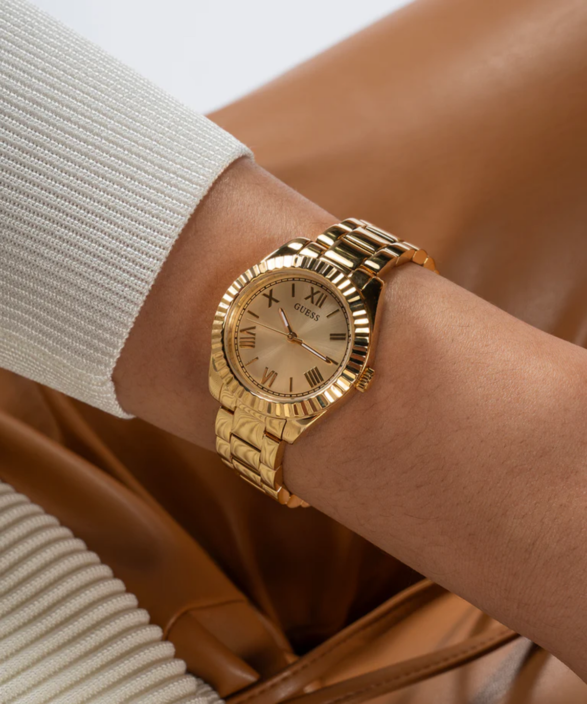 GUESS Ladies Gold Tone Analog Watch