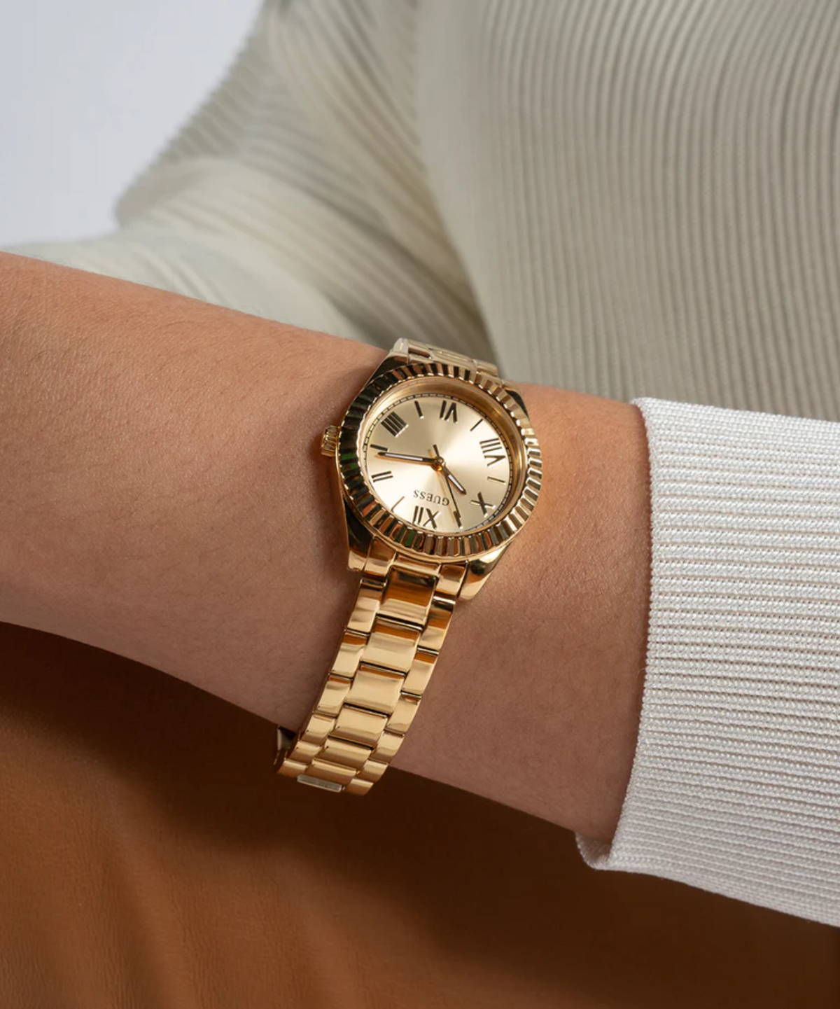 GUESS Ladies Gold Tone Analog Watch