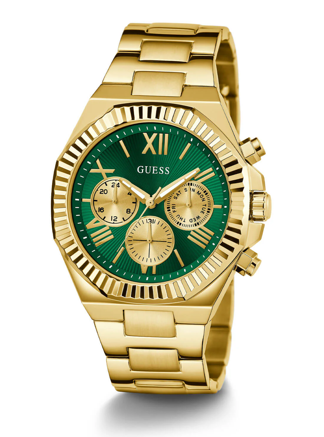 Guess GW0703G2 Gold Equity Green Link Watch