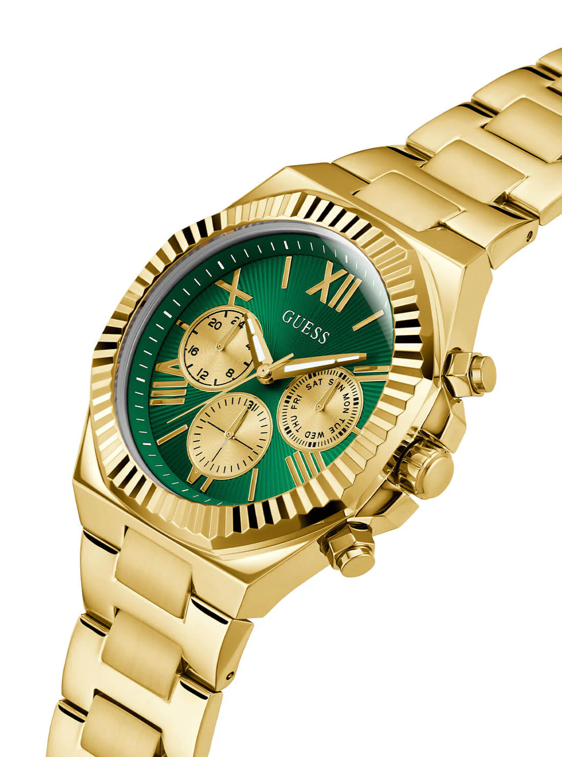 Guess GW0703G2 Gold Equity Green Link Watch