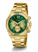 Load image into Gallery viewer, Guess GW0703G2 Gold Equity Green Link Watch
