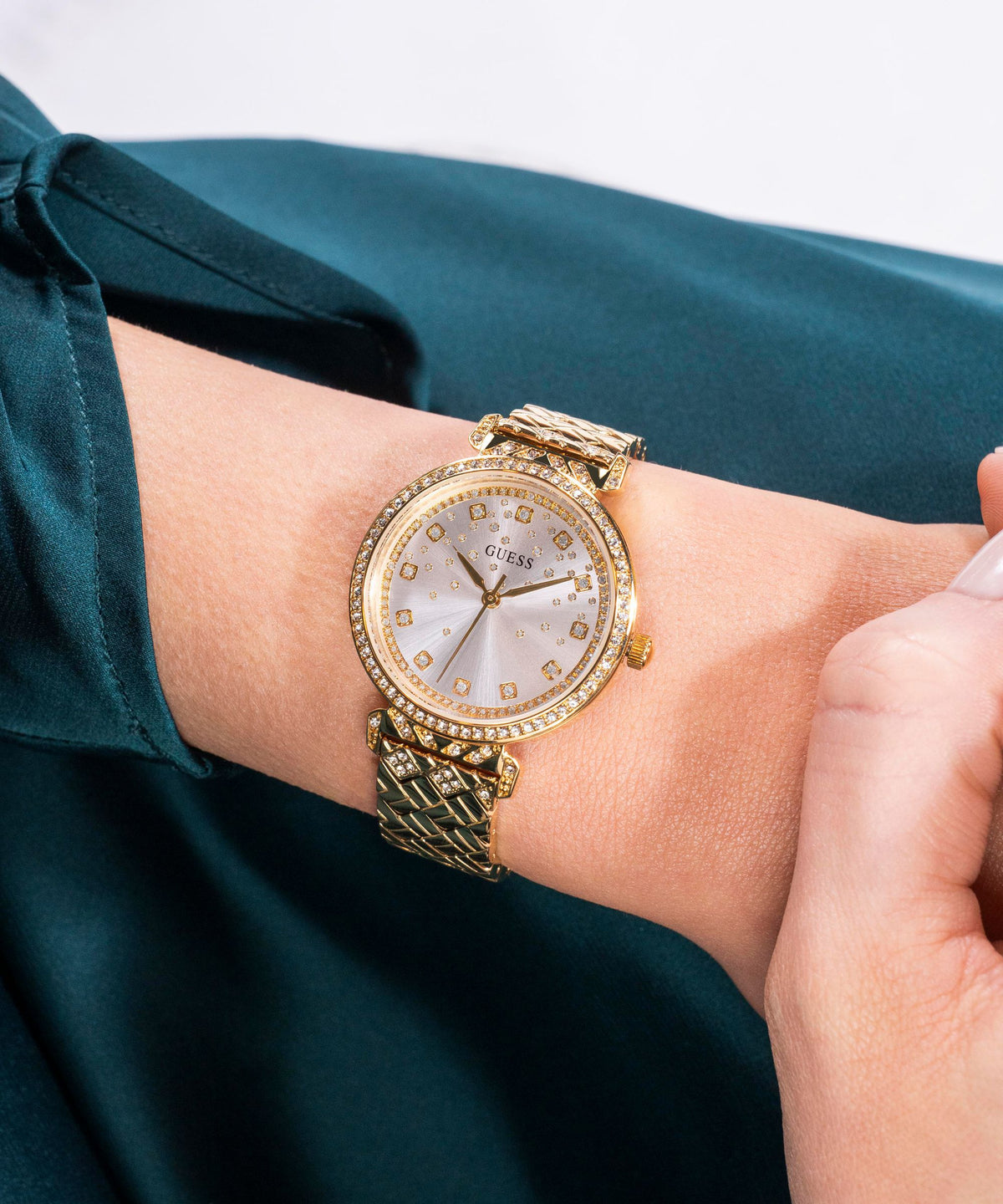 Guess Ladies Enchantment Gold Dial Watch – GW0763L2