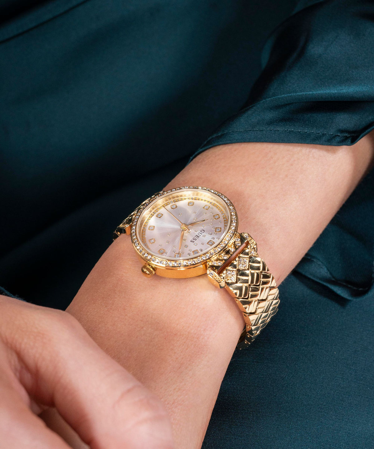 Guess Ladies Enchantment Gold Dial Watch – GW0763L2