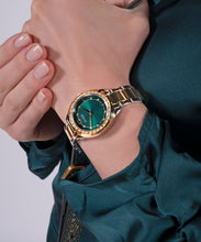 Load image into Gallery viewer, GW0767L4 GUESS Charlotte Green Dial, Gold Tone Watch
