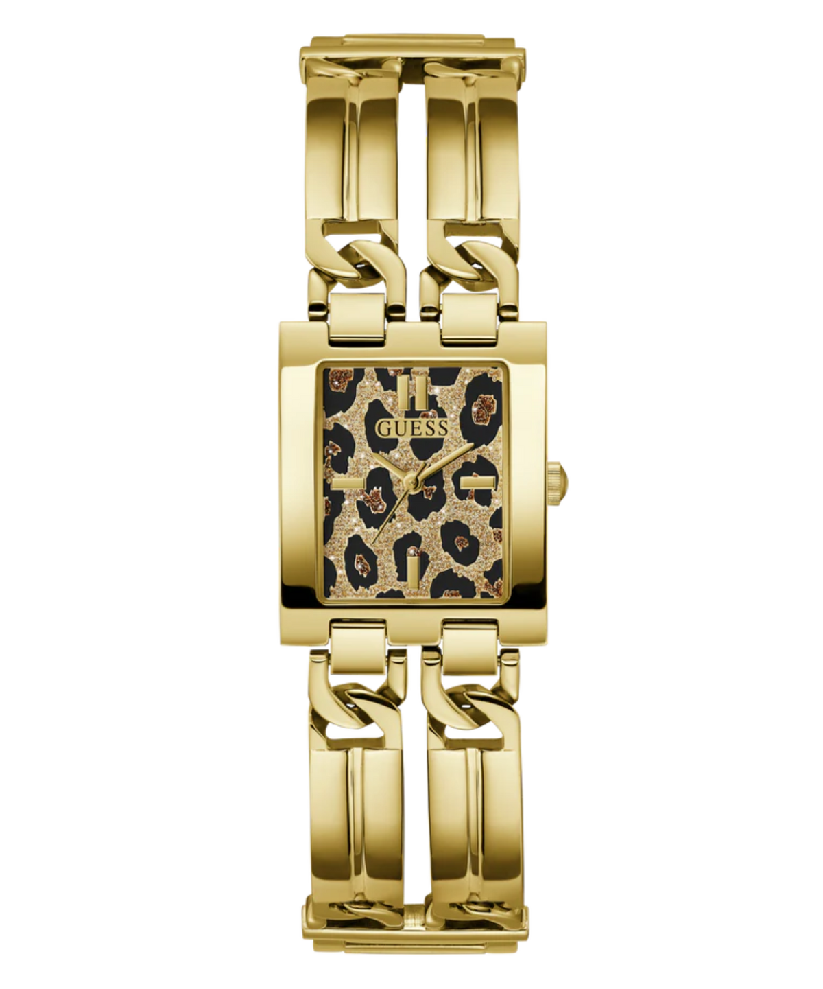 GW0807L2 GUESS Leopard Ladies Gold Tone Analog Watch 40th Anniversary Iconic Animal