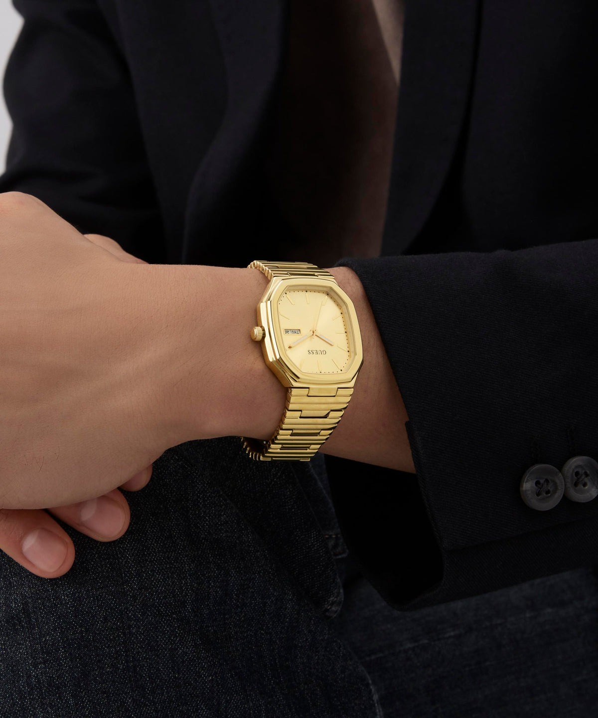GUESS Gold Tone Date Watch GW0978G2