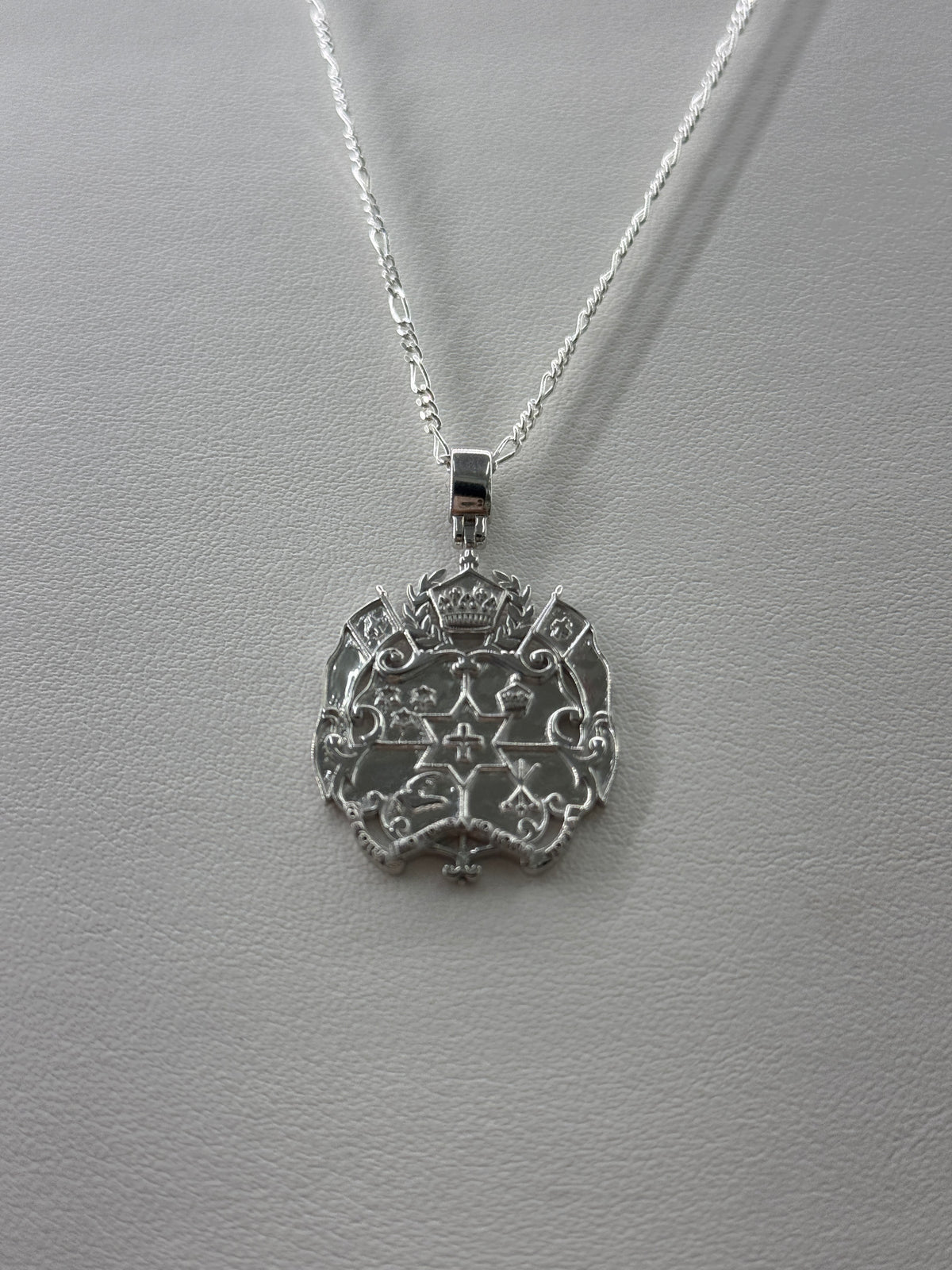Sterling Silver Tongan Shield Pendant Medium Size