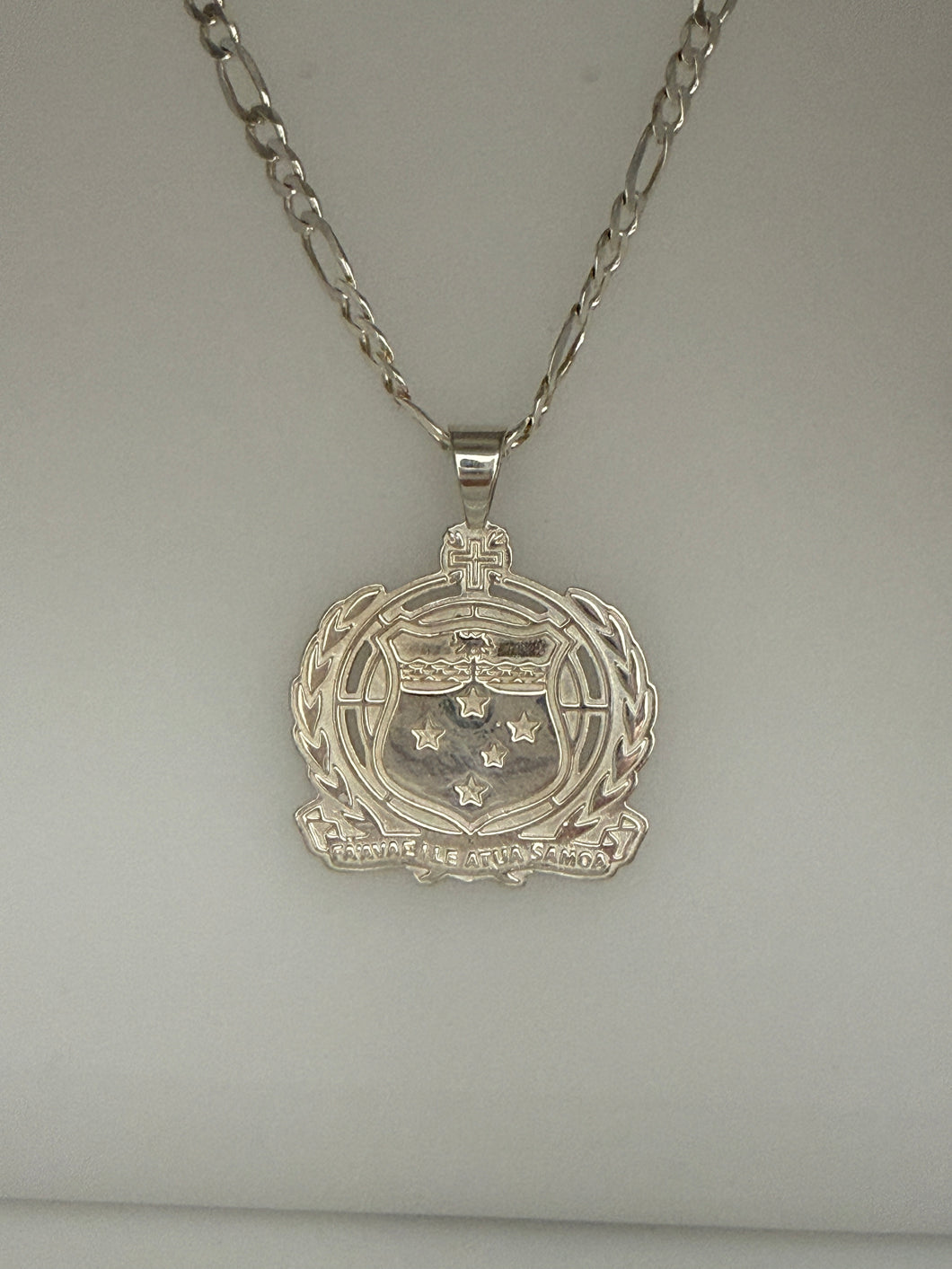 925 Sterling Silver Samoan Shield With Chain
