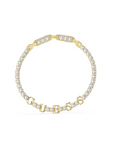 Load image into Gallery viewer, Guess Gold Arm Party Logo Tennis Bracelet JUBB04 218JW YG T/U
