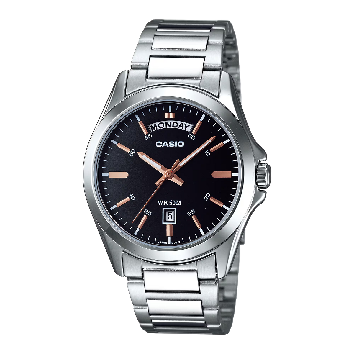 Casio Analog Quartz MTP-1370D-1A2 Black/Rose Gold Watch