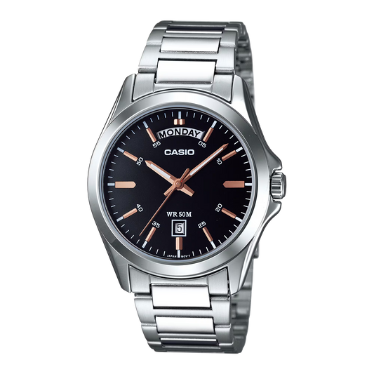 Casio Analog Quartz MTP-1370D-1A2 Black/Rose Gold Watch