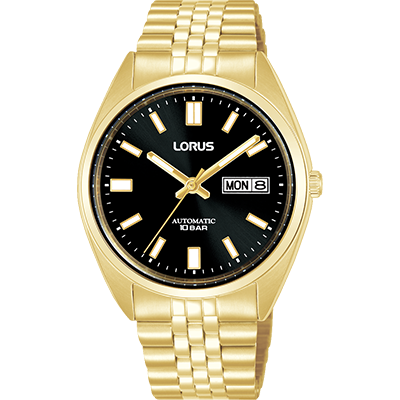 RL434CX-9 Lorus Dress Men's Automatic 100M Day/Date Watch Gold/Black