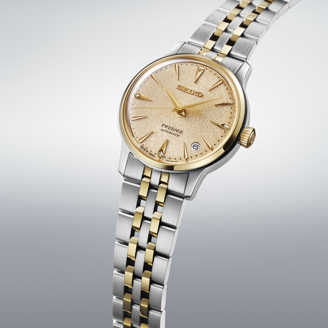 Seiko Ladies Presage Automatic ‘Frozen Daiquiri’ Diamond Cocktail Time 34mm Watch – SRPL64J1