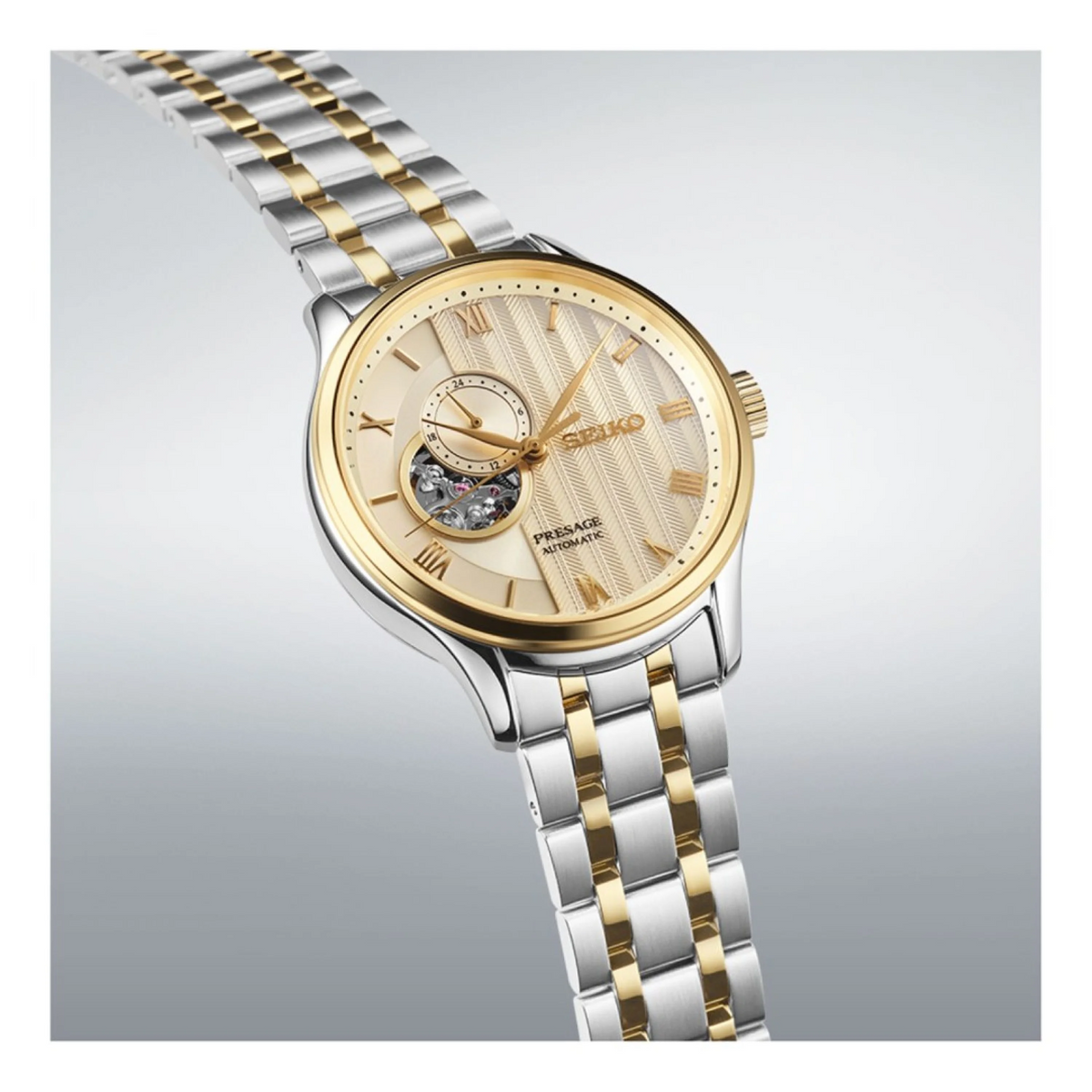 SSA464J SEIKO Presage Japanese Zen Garden Automatic Gold-Tone Sand Dial Watch