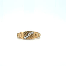 Load image into Gallery viewer, 9ct Gold Diagonal CZ Channel Men&#39;s Ring - Modern Tapered Style
