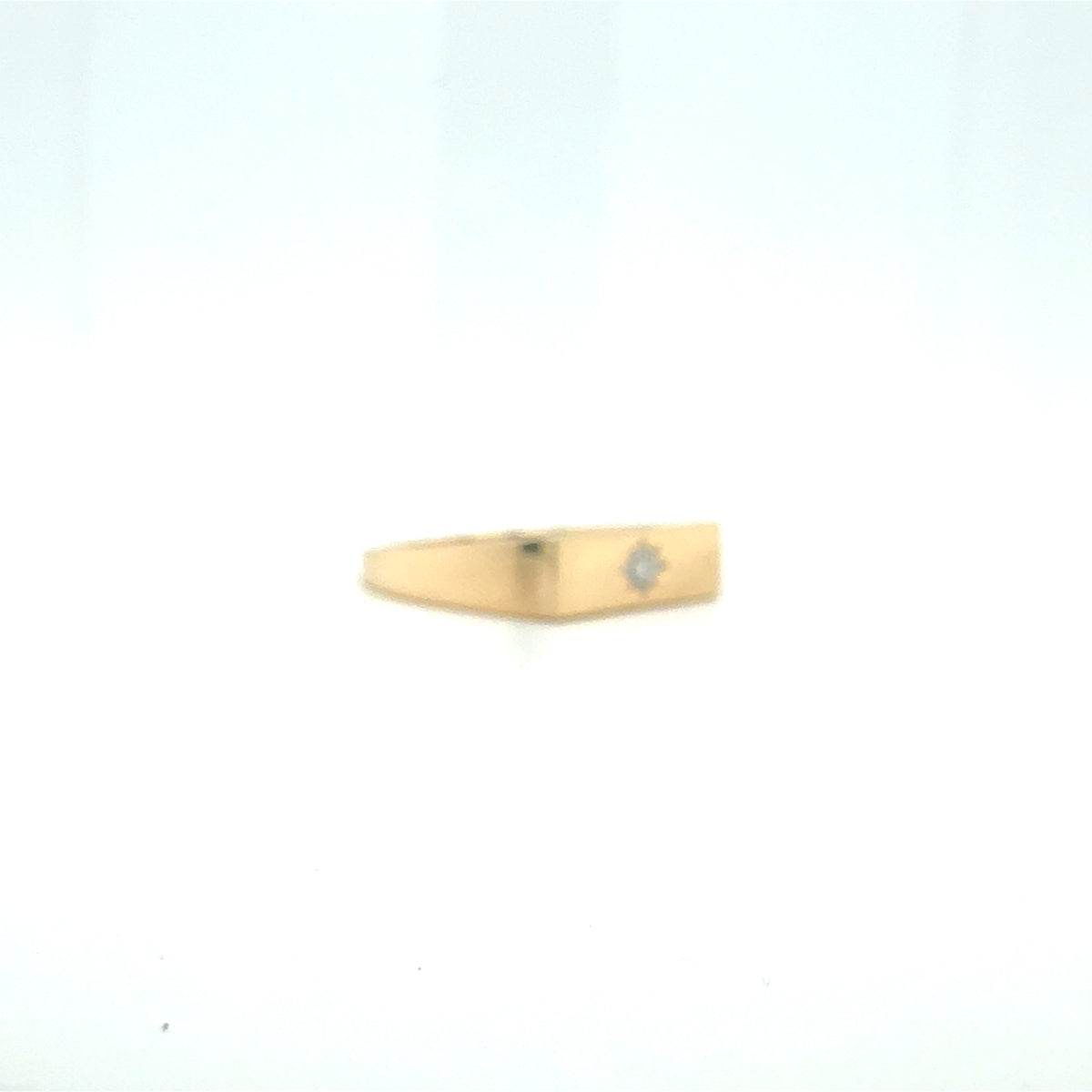 Sleek Star-Set Diamond 9ct Gold Flat Men's Band