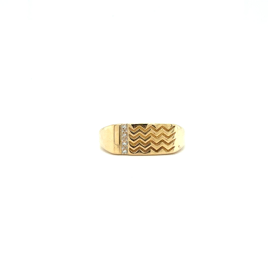 9ct Gold Diamond Zig-Zag Band