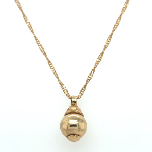 9ct Gold Decorative Droplet Euro Ball Pendant