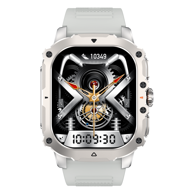 Broadway GK72 Silver Rectangle Stylish Sport Watch Amoled Screen Smartwatch