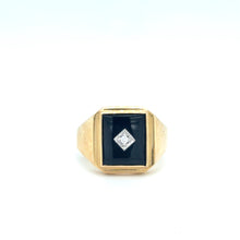 Load image into Gallery viewer, 9ct Gold Black Onyx Diamond Ring
