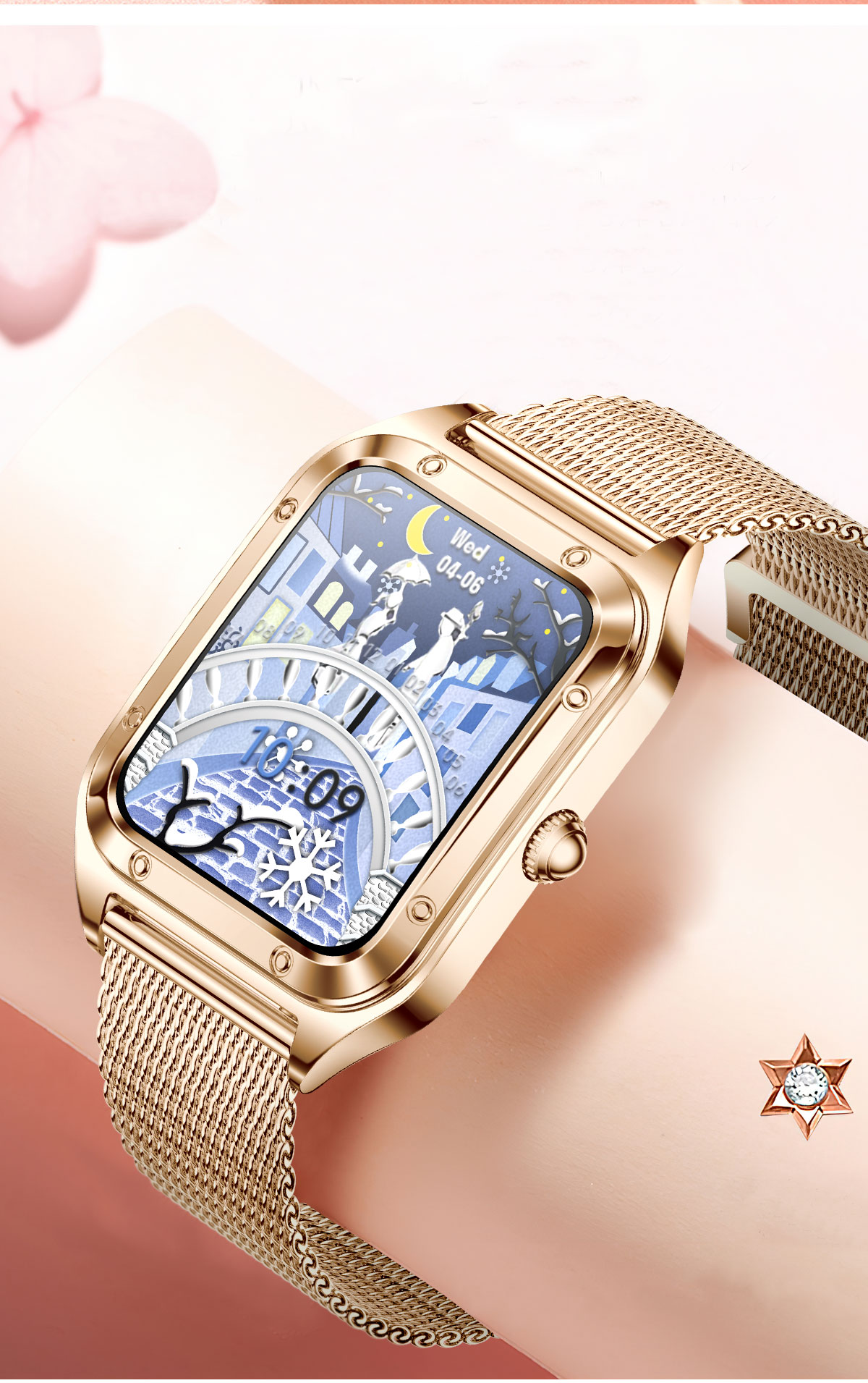 Broadway GI98 Ladies Rose Gold Stylish Smart Watch