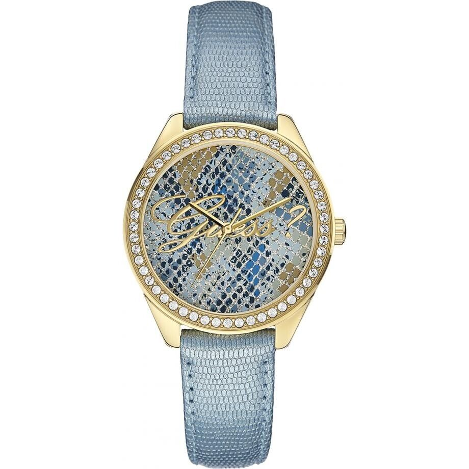 Guess W0612L1 Dress The Who Watch Blue Leather Gold