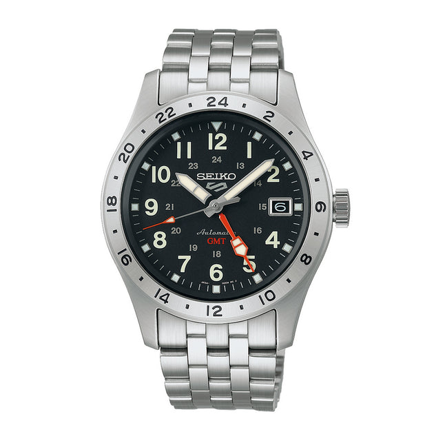 SSK023K Seiko 5 Sports Watch Silver/Black