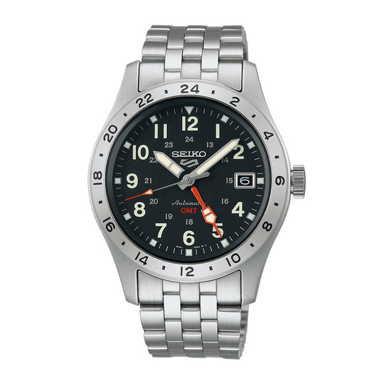 SSK023K Seiko 5 Sports Watch Silver/Black