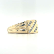 Load image into Gallery viewer, Broadway Jewellers 10ct Yellow Gold Men&#39;s 0.50ct 3 channel setting ring
