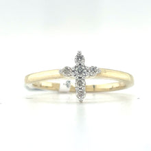 Load image into Gallery viewer, Broadway Jewellers 10ct Yellow Gold Diamond Cross Ring
