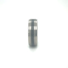 Load image into Gallery viewer, Broadway Jewellers CHISEL STAINLESS STEEL STRIPE RING
