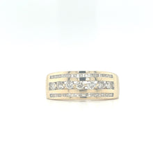 Load image into Gallery viewer, Broadway Jewellers 9ct Yellow Gold Three Row 50pt Diamond Ring
