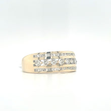 Load image into Gallery viewer, Broadway Jewellers 9ct Yellow Gold Three Row 50pt Diamond Ring
