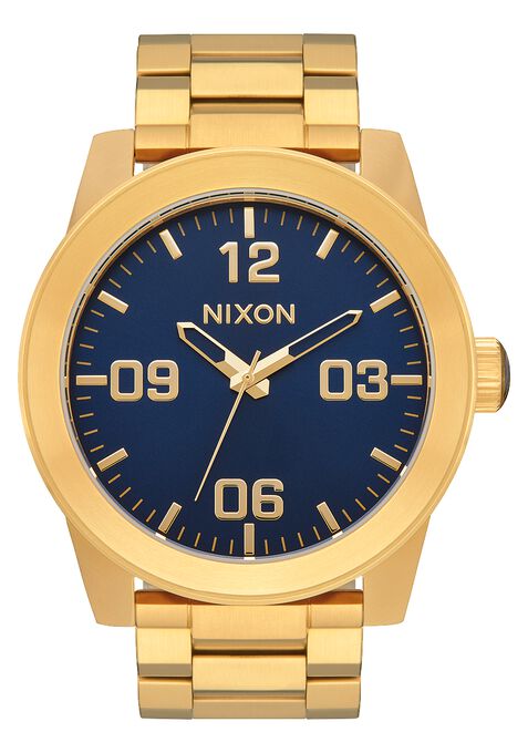 Nixon Corporal Stainless Steel Watch Gold / Blue Sunray / Gold