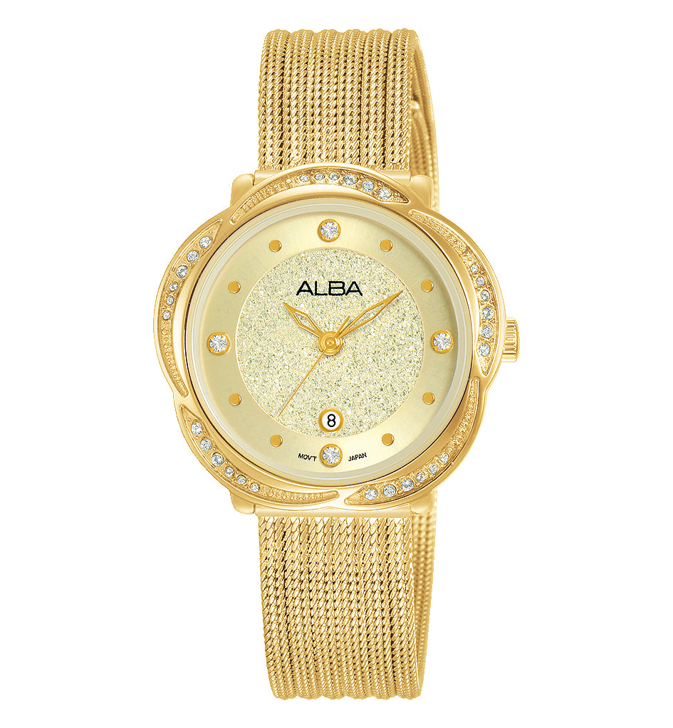 ALBA AH7X10X1 Fashion Dress Analogue Gold Stainless Steel