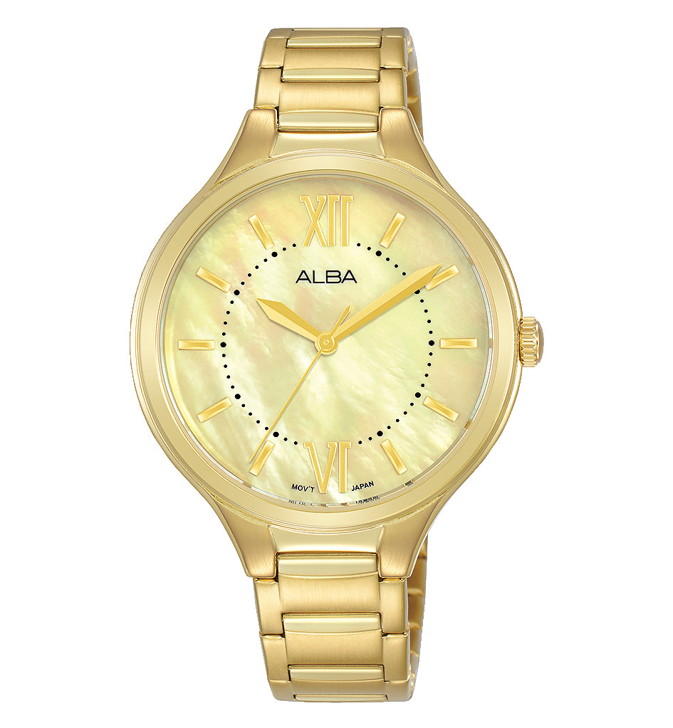 Alba AH8888X1 Fashion Women's Gold Stainless Steel Dress Watch