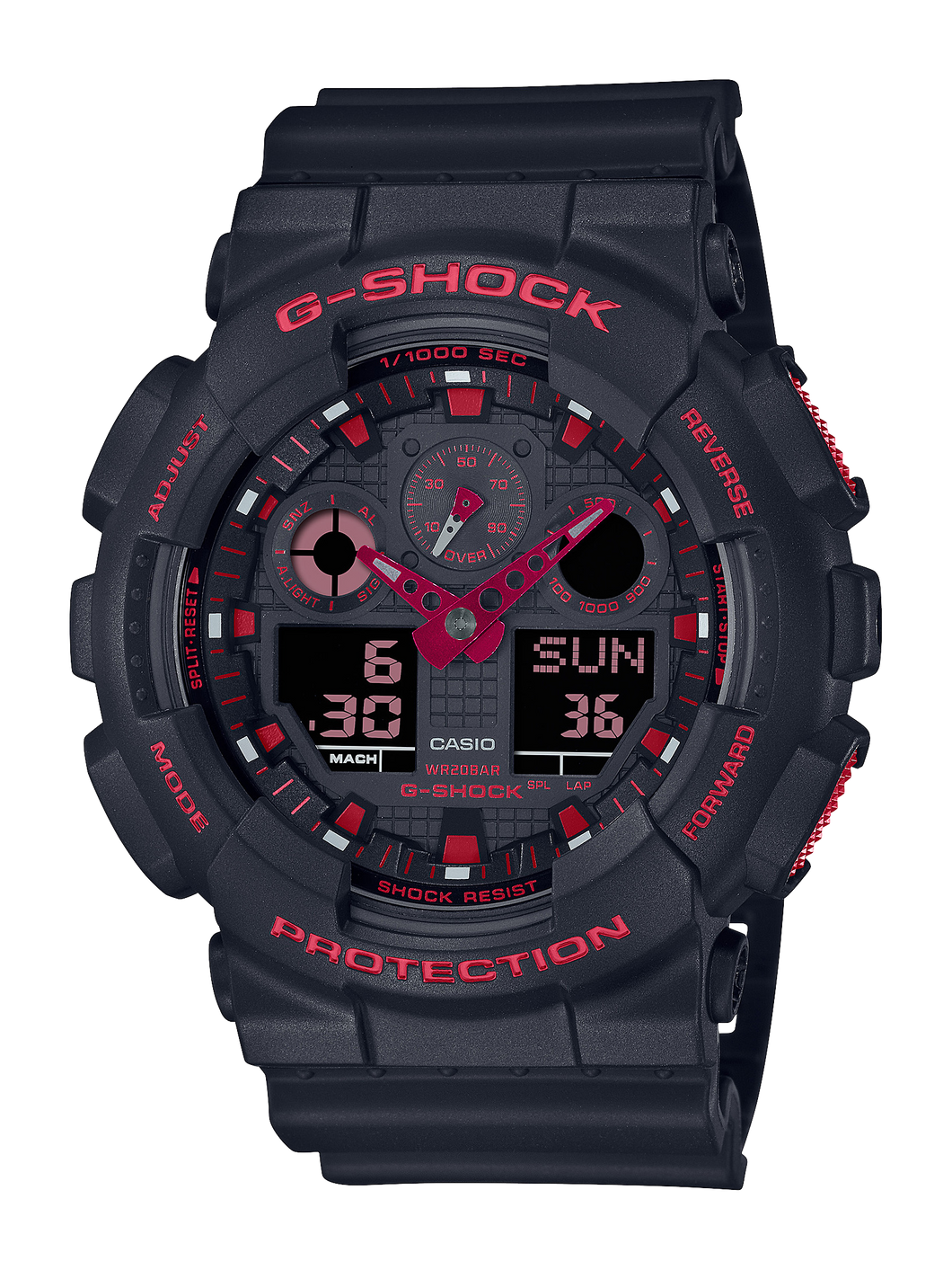 Ignite Red GA100BNR-1A G-Shock Worldtime Watch