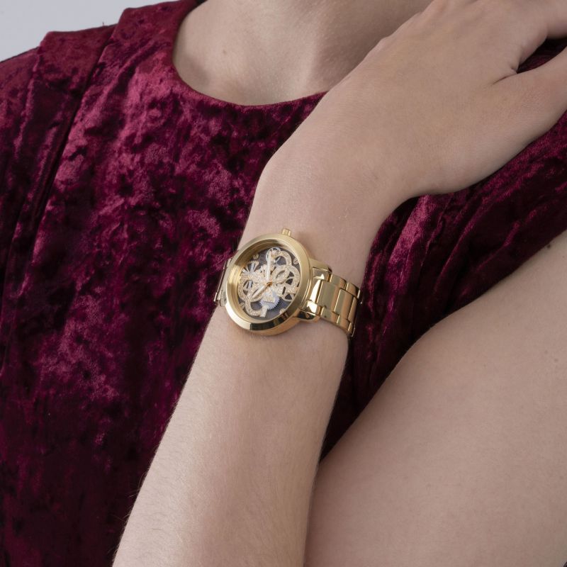 GUESS GW0300L2 QUATTRO CLEAR GOLD WATCH