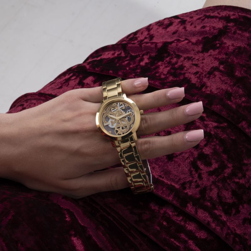 GUESS GW0300L2 QUATTRO CLEAR GOLD WATCH