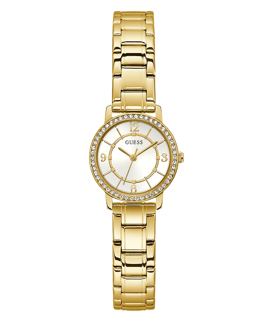 Guess GW0468L2 Ladies Melody Crystal Silver Dial Gold Tone Watch