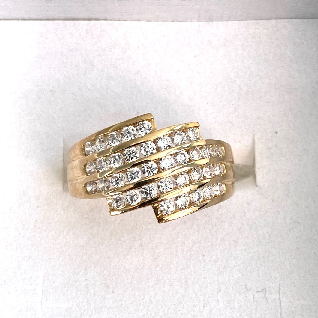 9ct. Gold CZ Stone Designer Ring