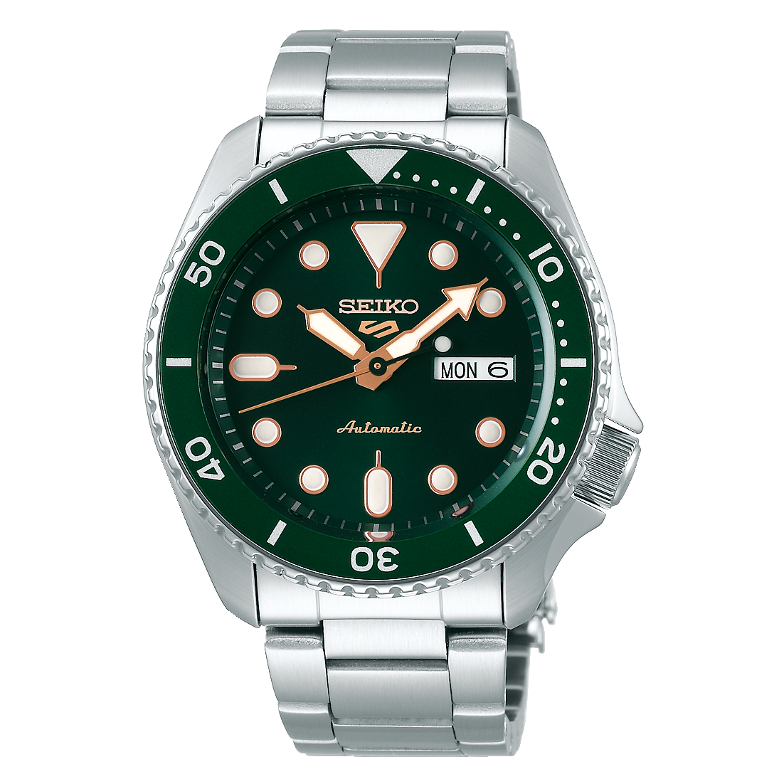 Seiko 5 Sports Green Dial Stainless Steel 100M Automatic Watch SRPD63K1