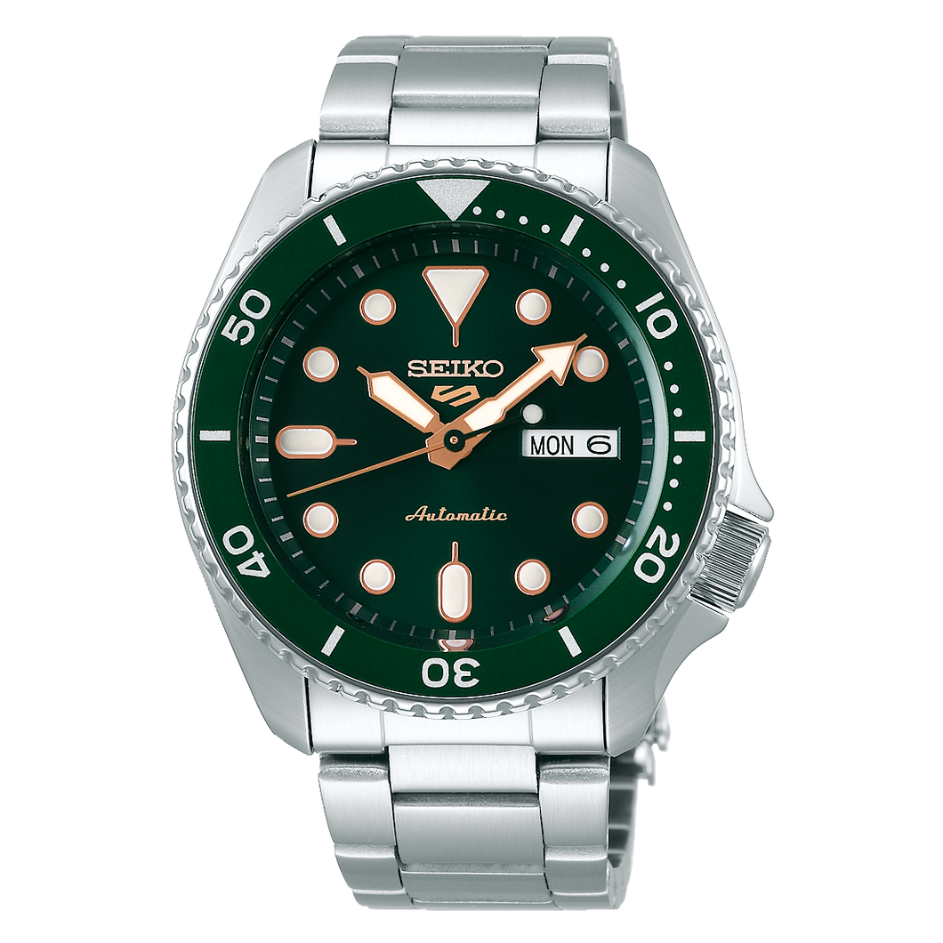 Seiko 5 Sports Green Dial Stainless Steel 100M Automatic Watch SRPD63K1