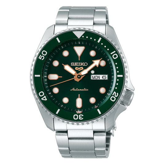 Seiko 5 Sports Green Dial Stainless Steel 100M Automatic Watch SRPD63K1