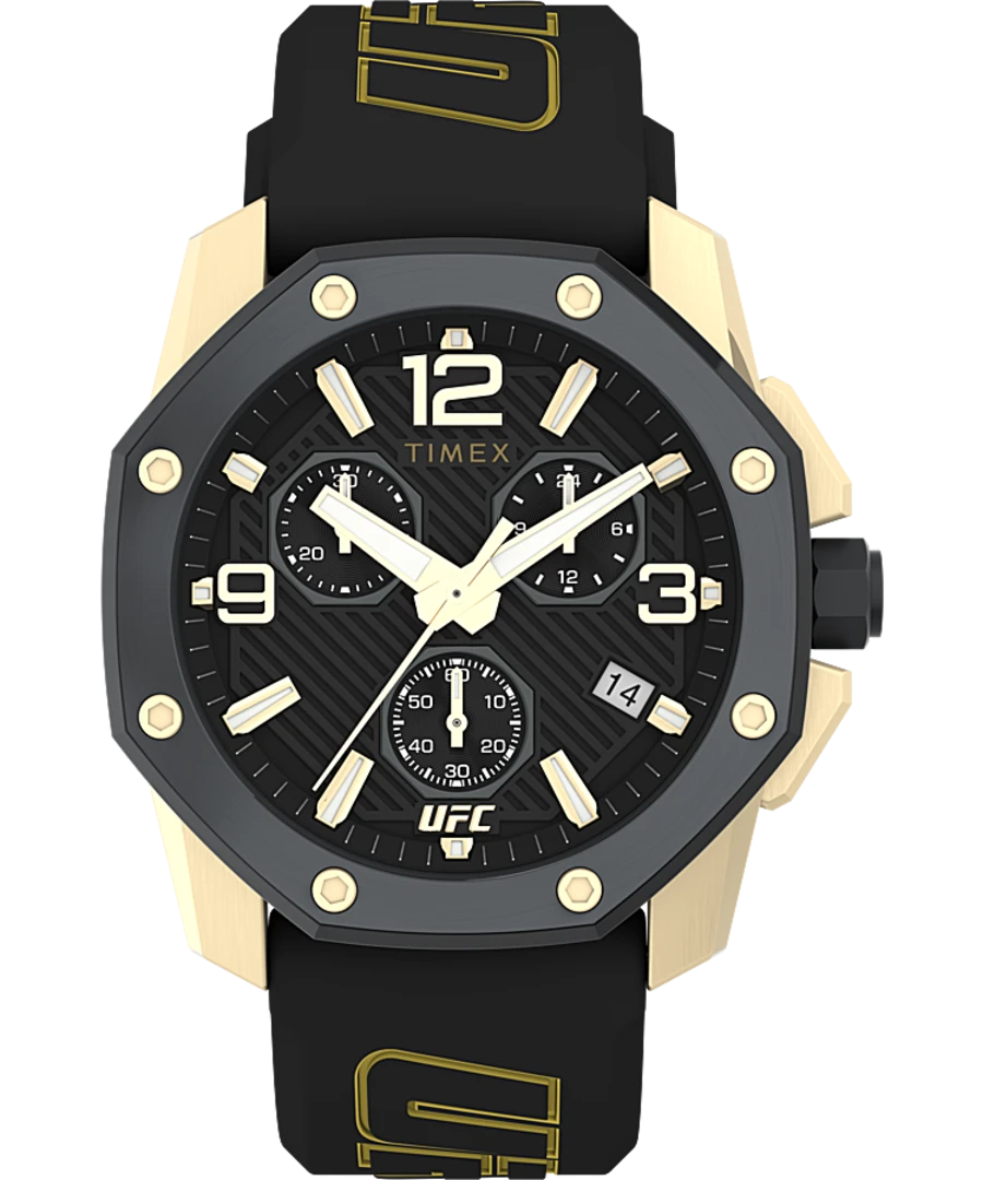 Timex x UFC Icon Chronograph Black Dial / Black Silicone TW2V58500