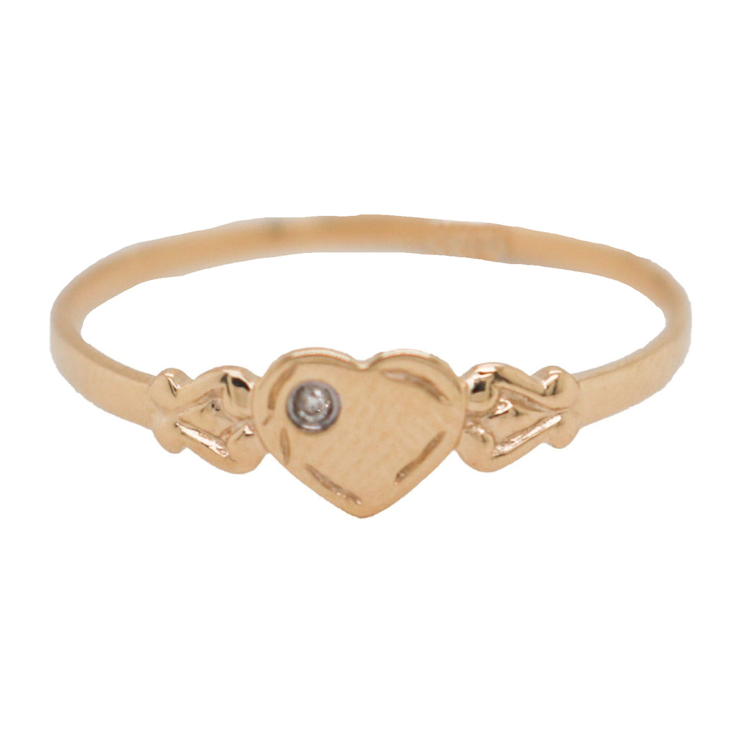 9ct Gold Diamond Heart Signet Ring B20J09
