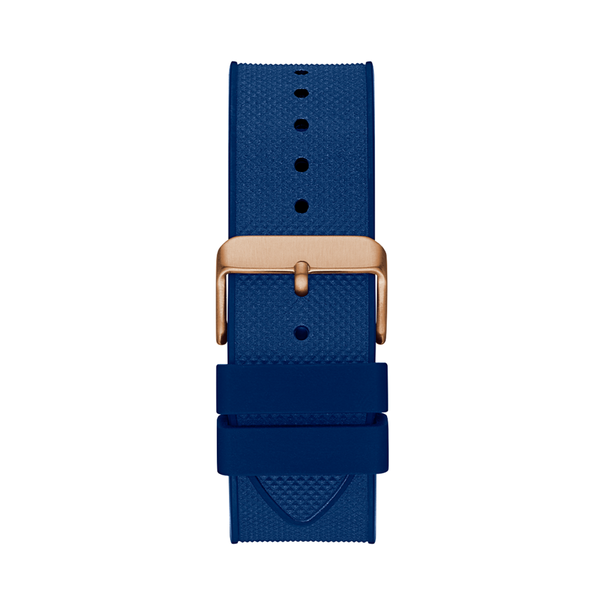 GW0264G4 Guess Navigator Blue Dial Rose Gold Case Blue Silicone Gents Watch